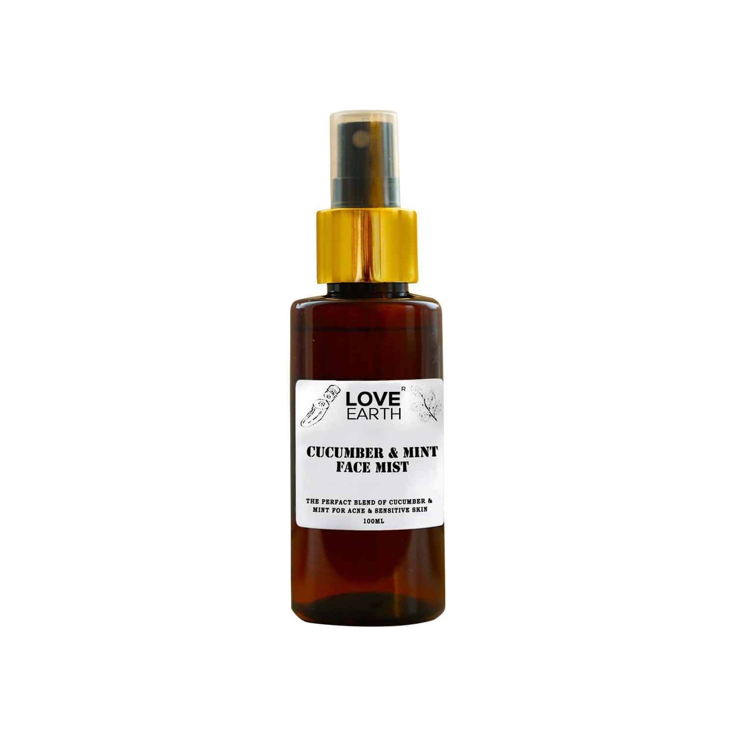 Love Earth Cucumber Mint Face Mist Toner For Acne Defense Skin | Wrinkles & Oil Control 100ml