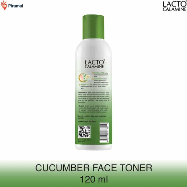 Lacto Calamine Cucumber Face Toner With Green Tea & Niacinamide.no Parabens No Alcohol-120Ml