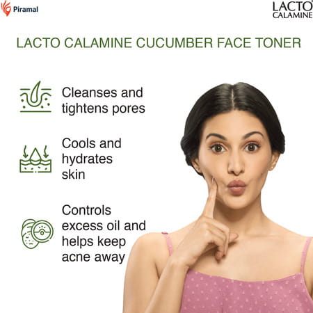 Lacto Calamine Cucumber Face Toner With Green Tea & Niacinamide.No Parabens No Alcohol-120ml