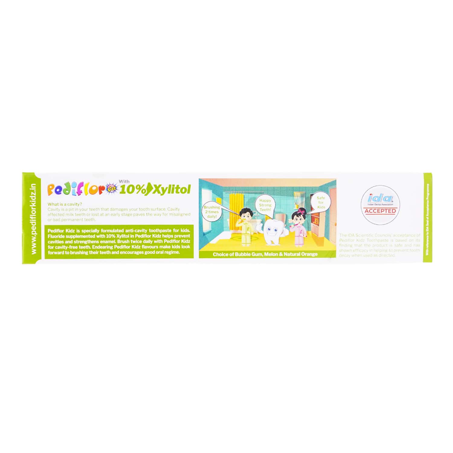Buy PEDIFLOR KIDZ GREEN APPLE FLAVOUR TUBE OF 70GM TOOTHPASTE