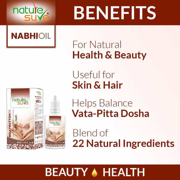 Nature Sure Belly Button Nabhi Oil For Health And Beauty In Men & Women - 1 Pack (40Ml)