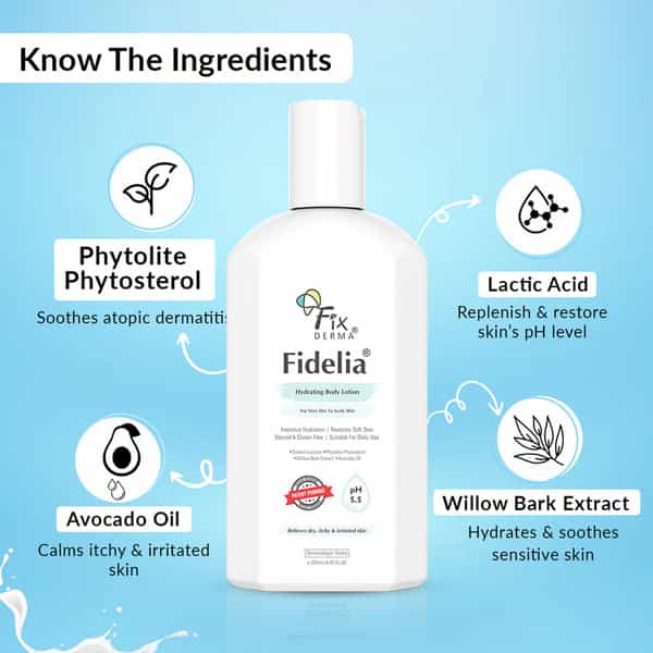 Fixderma Fidelia Hydrating Body Lotion With Avocado Oil For Face Body - 250Ml