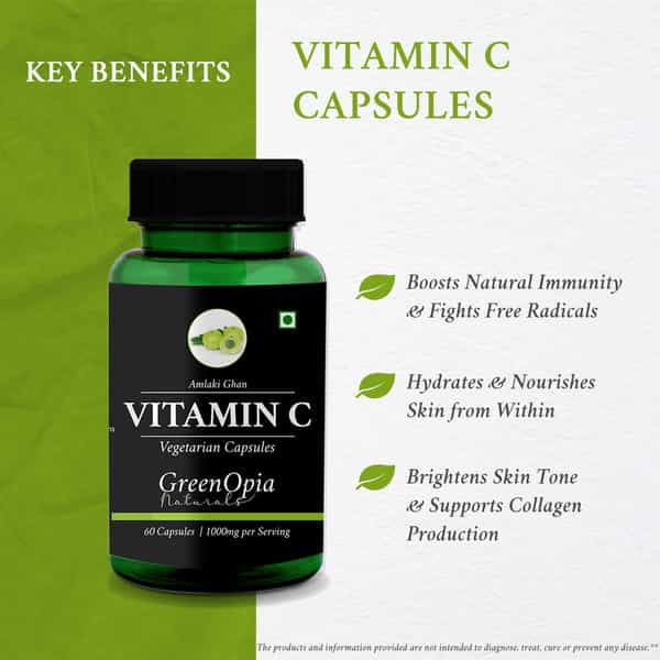 Greenopia Vitamin C Amla Extract 60 Vegetarian Capsules