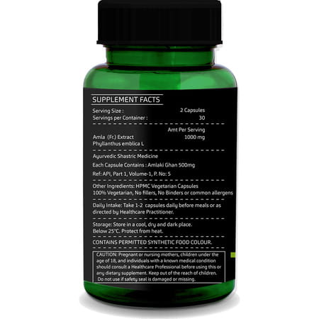 Greenopia Vitamin C Amla Extract 60 Vegetarian Capsules