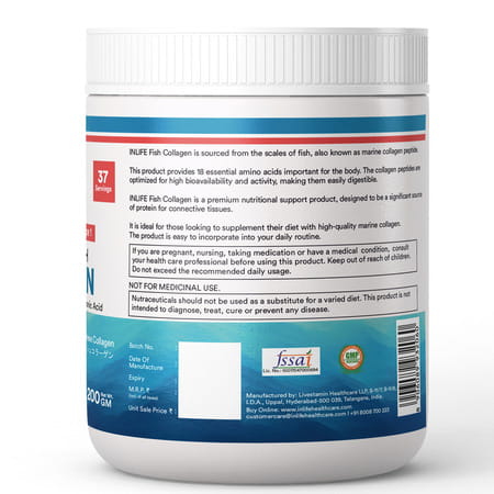 Inlife Japanese Marine Collagen Supplements For Women & Men (Strawberry | Fish Collagen | 200g)