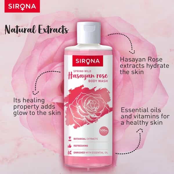 Sirona Body Wash With Hasayan Rose - 500Ml