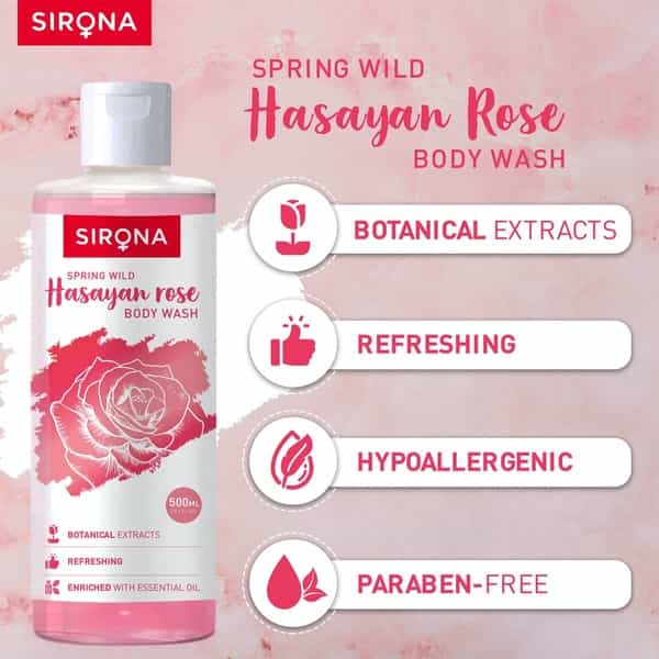 Sirona Body Wash With Hasayan Rose - 500Ml