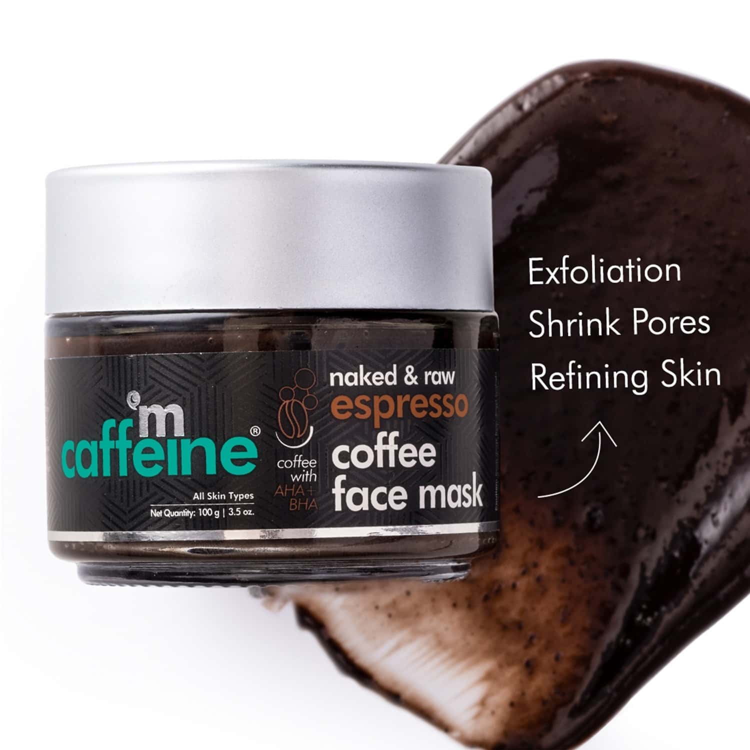 Buy MCAFFEINE ESPRESSO COFFEE FACE MASK WITH NATURAL AHA & BHA FOR