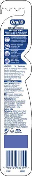 Oral-B Crisscross Bacteria Blast Soft Toothbrush - 1 Piece