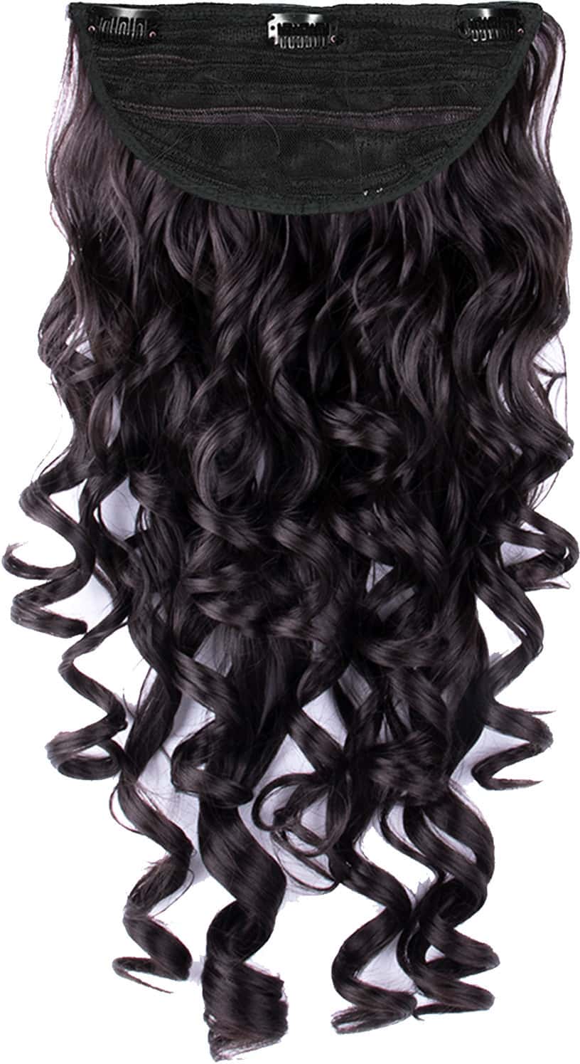 Streak Street Clip-In 24" Step Curl Dark Brown Hair Extensions