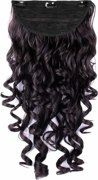 Streak Street Clip-In 24" Step Curl Dark Brown Hair Extensions