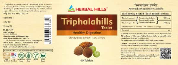 Herbal Hills Triphalahills 60 Tablets (Pack Of 5)