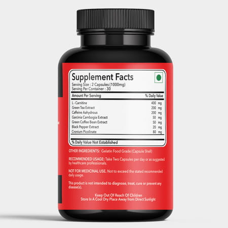 Fitness Veda Lean Cut Pro Capsules For Men Women With Acetyl L Carnitine | Green Tea Extract