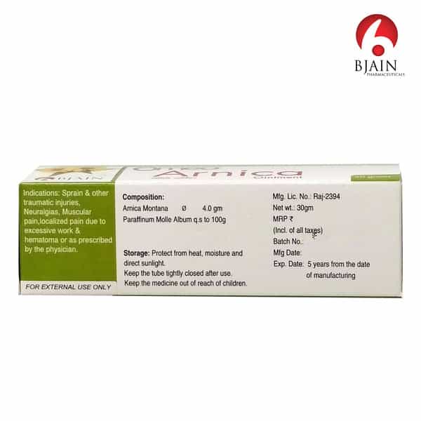 Bjain Omeo Arnica Ointment For Muscle Pain . Sprain & Bruises - 30Gm