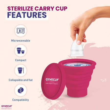 Gynocup Menstrual Cup For Women|With Fwash 100ml |& Sterilizer Container| Small
