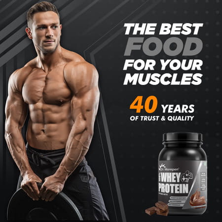 Dr. Morepen 100% Whey Protein Double Chocolate With T-Shirt | Powder | 1 Kg