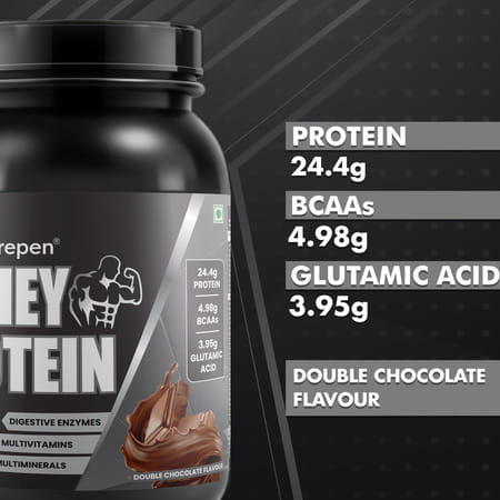 Dr. Morepen 100% Whey Protein Double Chocolate With T-Shirt | Powder | 1 Kg