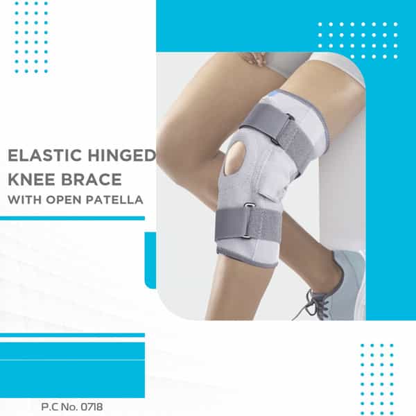 Vissco Stretchable Hinged Elastic With Open Patella To Provide Pain Relief-Large-Grey(Single Piece)