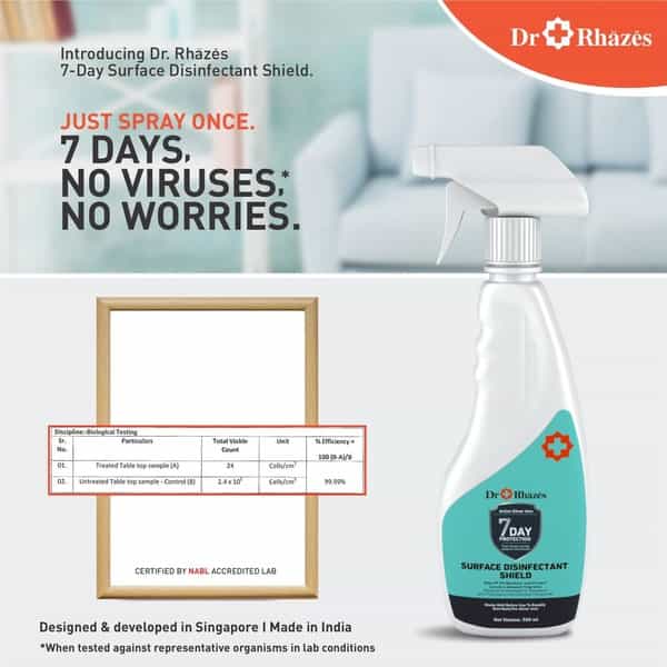 Dr Rhazes 7 Day Surface Disinfectant Shield Spray (250 Ml) Trigger Spray