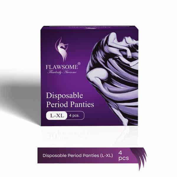 Flawsome Period Pants Full 360 Protection | Leak-Proof-Rash-Free-Comfortable | Size L | Pack Of 4