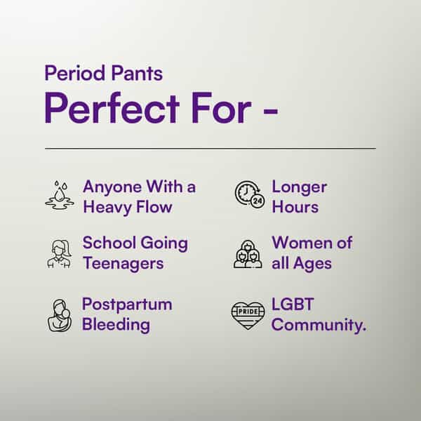 Flawsome Period Pants Full 360 Protection | Leak-Proof-Rash-Free-Comfortable | Size L | Pack Of 4