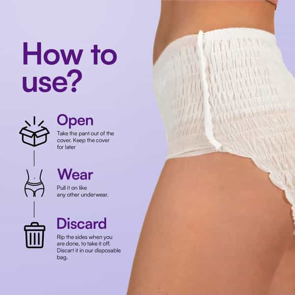 Flawsome Period Pants Full 360 Protection | Leak-Proof-Rash-Free-Comfortable | Size L | Pack Of 4