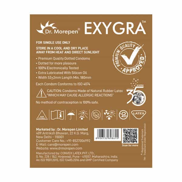 Dr. Morepen Exygra Dotted | Choicolate | Condom | 10 No's