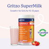 Gritzo Supermilk Growth+ (10-12Y Girls) | 12G Protein (Strawberry Swirl | 400G)