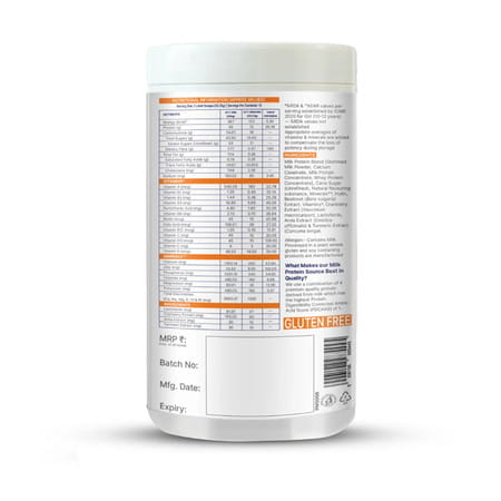 Gritzo Supermilk Growth+ (10-12Y Girls) | 12G Protein (Strawberry Swirl | 400G)