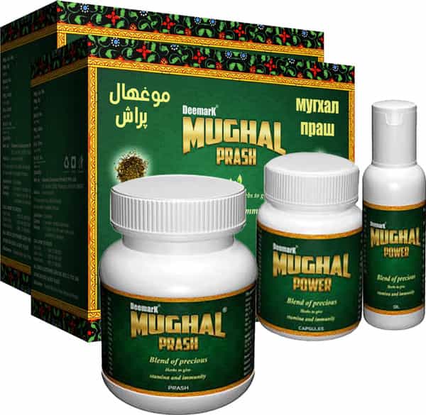 Deemark Mughal Prash For Strength Stamina Energy (250G Prash|50 Ml Oil|30 Capsules Combo 2 Pack)