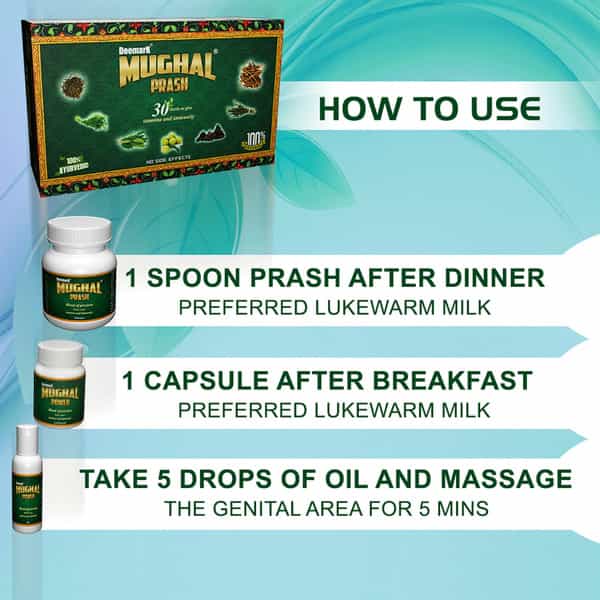Deemark Mughal Prash For Strength Stamina Energy (250G Prash|50 Ml Oil|30 Capsules Combo 2 Pack)