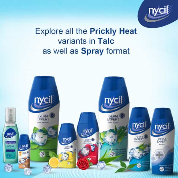 Nycil Classic Prickly Heat Talcum Powder | 150G (Get Nycil Classic 50G Free)