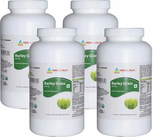 Herbal Hills Barley Grass - 500 Tablets Super Saver - Pack Of 4