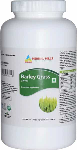 Herbal Hills Barley Grass - 500 Tablets Super Saver - Pack Of 4