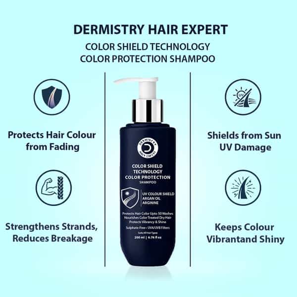 Dermistry Sulphate Free Color Protection Shampoo For Chemically Treated Hair - 200Ml