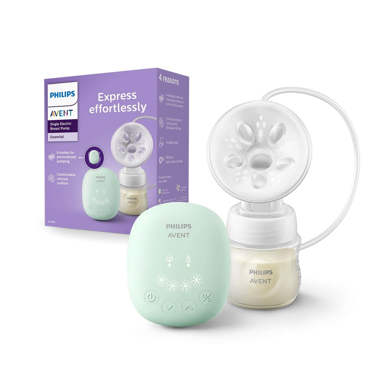 Philips Avent Portable Electric Breast Pump | Soft Adaptive Silicon Cushion | Scf323/11