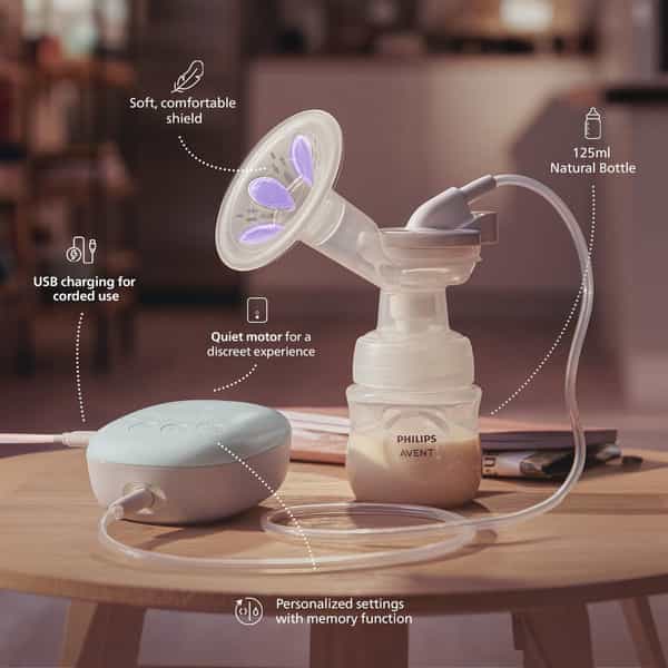 Philips Avent Portable Electric Breast Pump | Soft Adaptive Silicon Cushion | Scf323/11