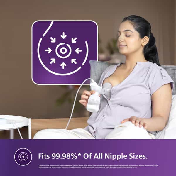 Philips Avent Portable Electric Breast Pump | Soft Adaptive Silicon Cushion | Scf323/11
