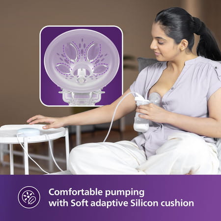 Philips Avent Portable Electric Breast Pump | Soft Adaptive Silicon Cushion | Scf323/11