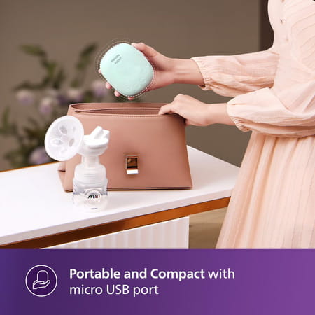 Philips Avent Portable Electric Breast Pump | Soft Adaptive Silicon Cushion | Scf323/11