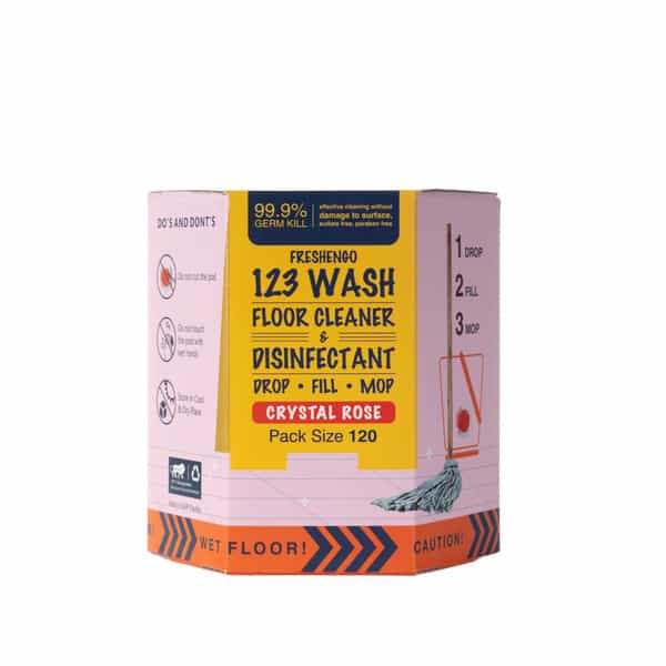 123Wash Floor Cleaner And Disinfectant Crystal Rose (120 Pods)