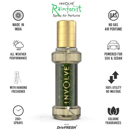 Involve Rainforest Pink Lotus Scent Car Perfume - Floral Fine Fragrance Spray Air Freshener - Irf03