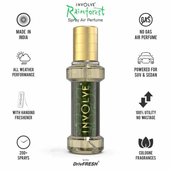 Involve Rainforest Pink Lotus Scent Car Perfume - Floral Fine Fragrance Spray Air Freshener - Irf03