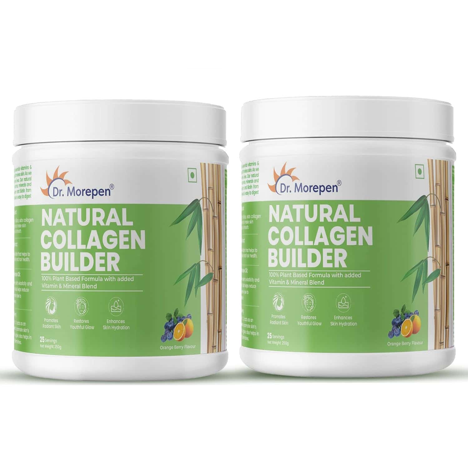 Dr. Morepen Natural Collagen Builder | Orange-berry Flavour - 250gm Pack Of 2