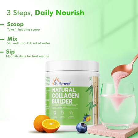 Dr. Morepen Natural Collagen Builder | Orange-Berry Flavour - 250gm Pack Of 2