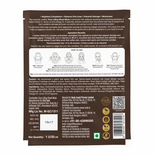 Wow Skin Science Vitamin C Cupra Face Lifting Mask Sheet 25 Ml