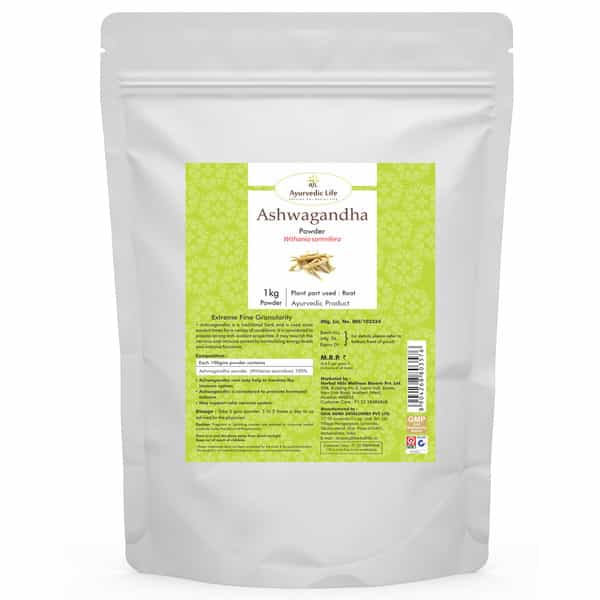 Ayurvedic Life Ashwagandha Powder - 1 Kg Powder (Pack Of 5)