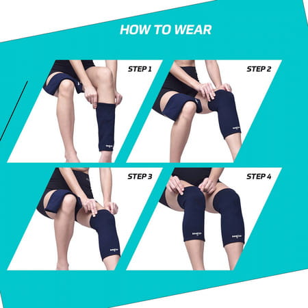 Beatxp Blue Color 4 Way Knee Support For Men & Women (Pack Of 2) (M)