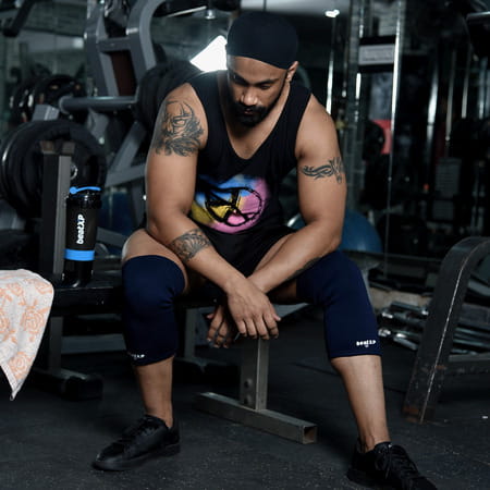 Beatxp Blue Color 4 Way Knee Support For Men & Women (Pack Of 2) (M)