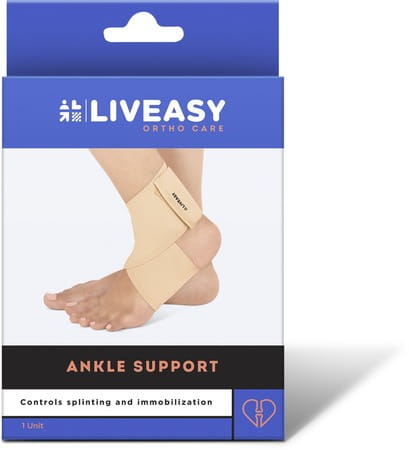 Liveasy Ortho Care Ankle Support - Prevents Swelling - Boosts Performance - Size Small